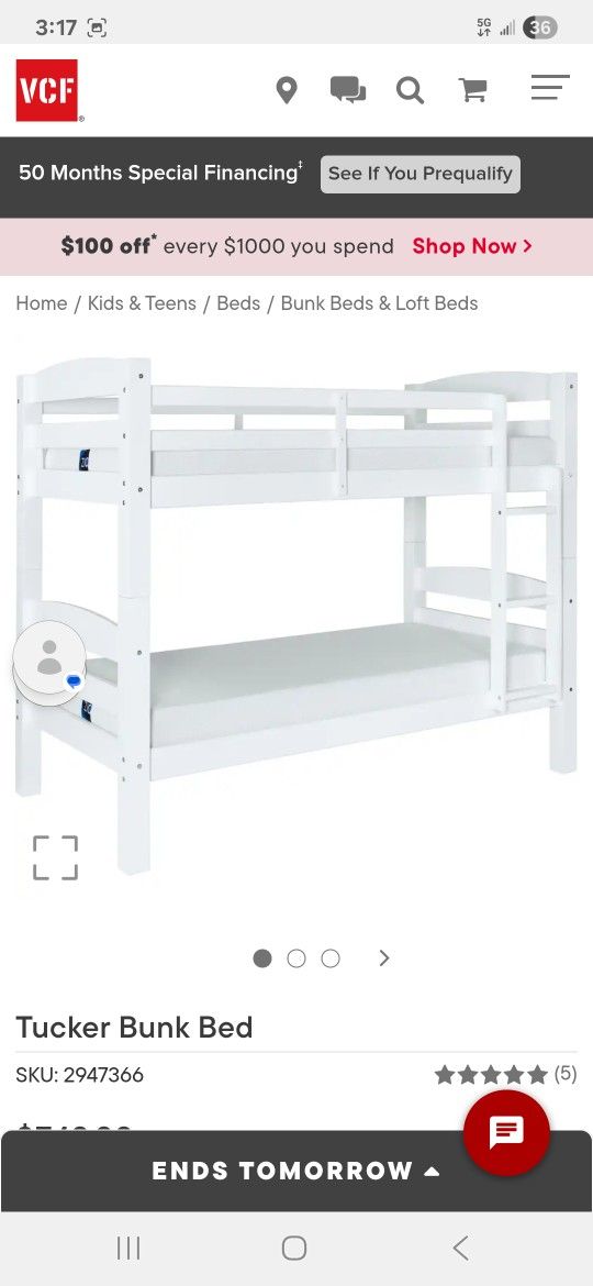 Barnd New Full, Queen Bunk Bed