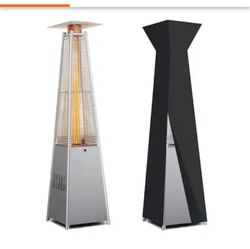 48,000 BTU Steel Propane Pyramid Patio Heater with Cover and Wheels