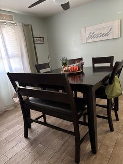 Wooden dining table