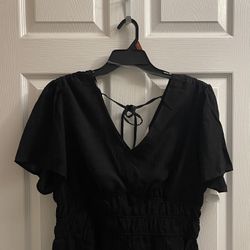 Brand New Black Peplum Top Size L 