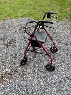 Drive Rollator rolling walker, red
