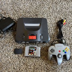 N64 With Expansion Pak, Starfox 64, And Controller