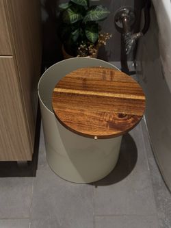 Round Storage Bin with Wood Lid (Zara Home)