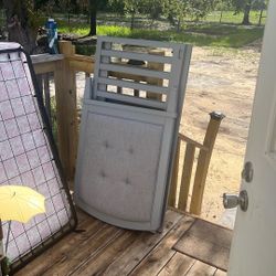Grey Crib With Mattress
