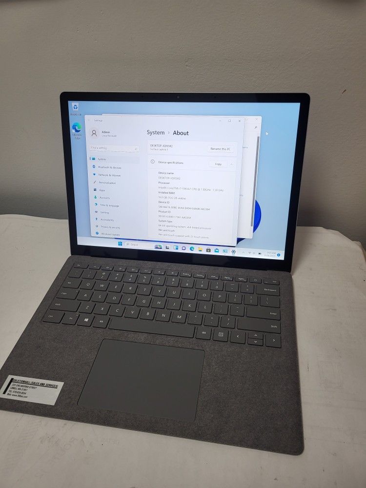 SURFACE LAPTOP 2 TOUCH SCREEN WIHT CORE i7-8TH GEN (LAP12)