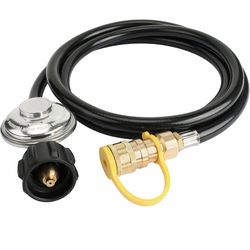 Propane Hose with Regulator for Propane Tank Connection x 3/8 inch Female Quick Connect 6 Feet