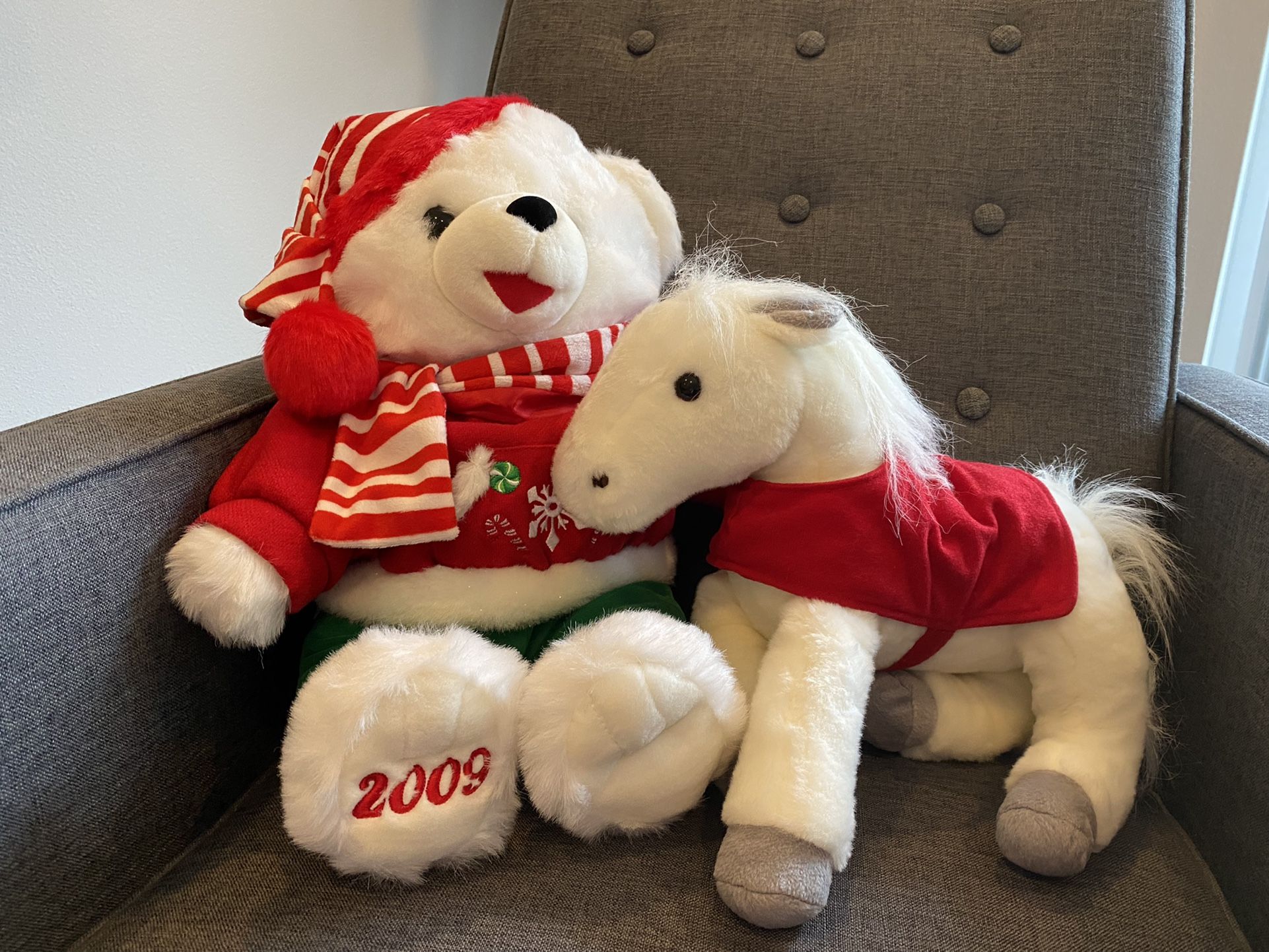 Christmas Teddy Bear And Little Horse