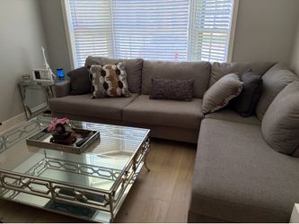 Ashley furniture sectional with side and coffee table