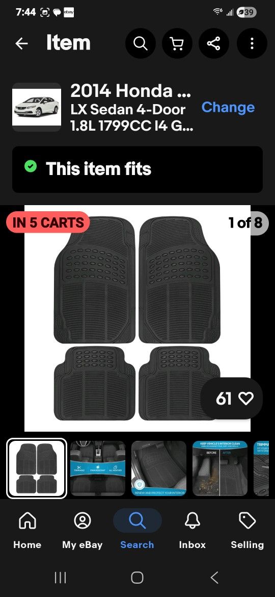 2014 GOOD YEAR all Weather Honda Civic Floor Mats