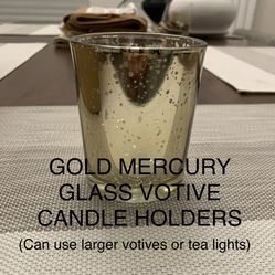 GOLD MERCURY GLASS  VOTIVE HOLDERS (36 QTY)