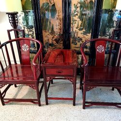 Chinese Antique Chairs And Tea Table. Rare Find.