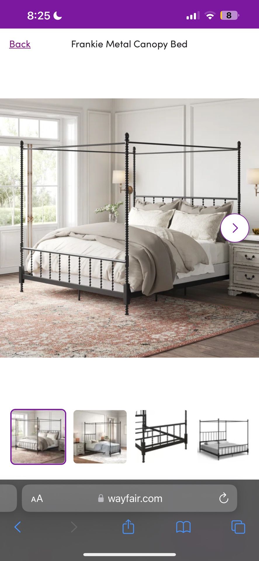 Kelly Clarkson Home Metal Canopy Bed