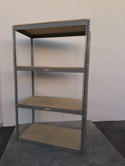 4 Tier Shelving 48 in W x 30 in D American Made Used Heavy Duty Steel Boltless Storage Racks Delivery Available