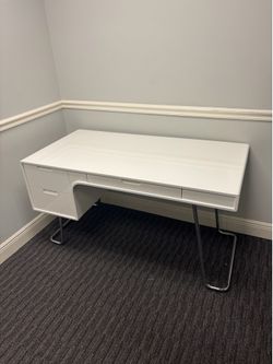 White office desk