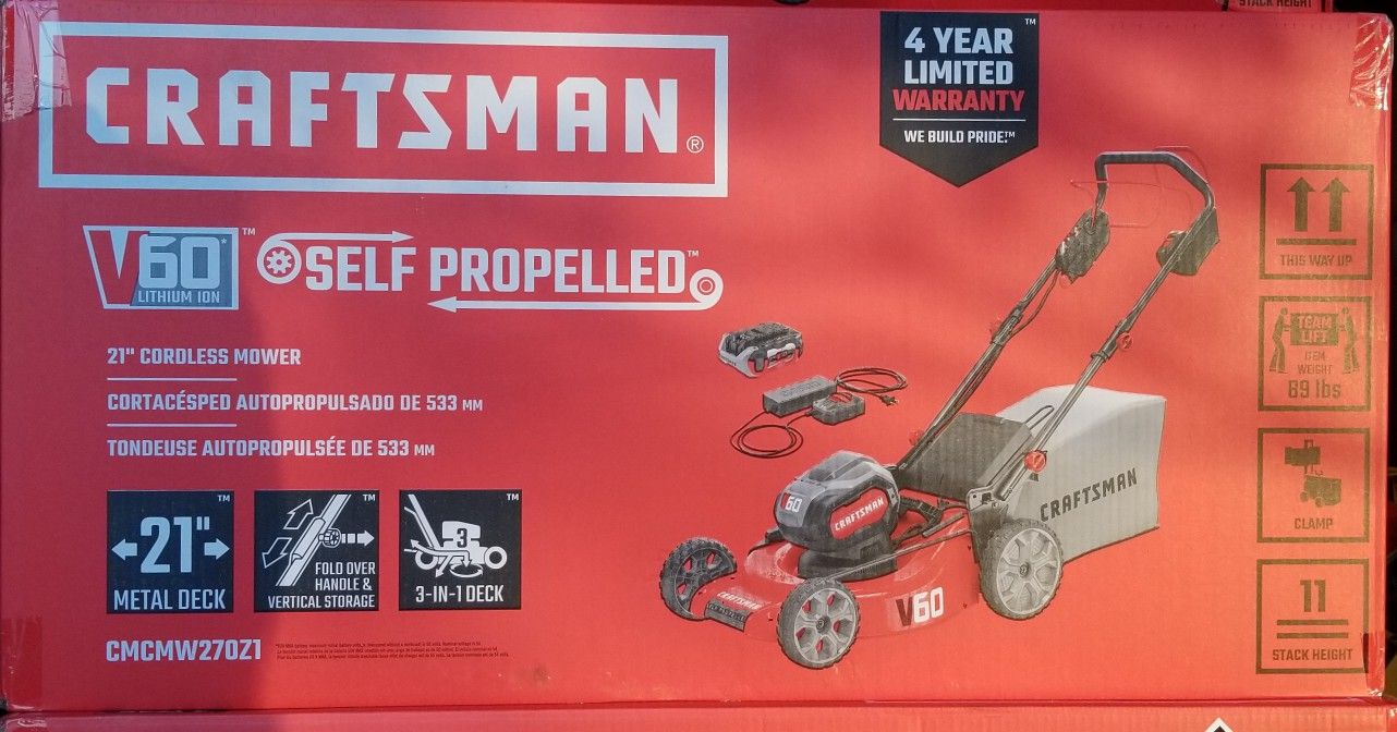 Craftsman V60* CORDLESS 21IN. 3IN1 SELFPROPELLED LAWN MOWER KIT (7