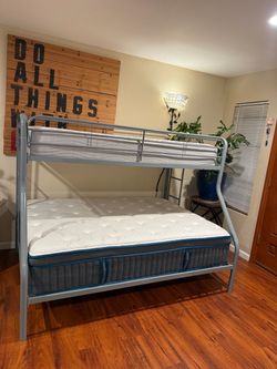 Silver Metal Twin Over Full Bunk Bed