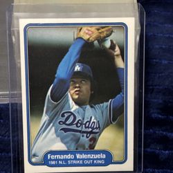 1982 Fleer Fernando Valenzuela Strikeout Dodgers