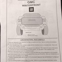 GMC Winterfront Grill Cover