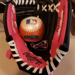 Rawlings Girls Glove With Softball