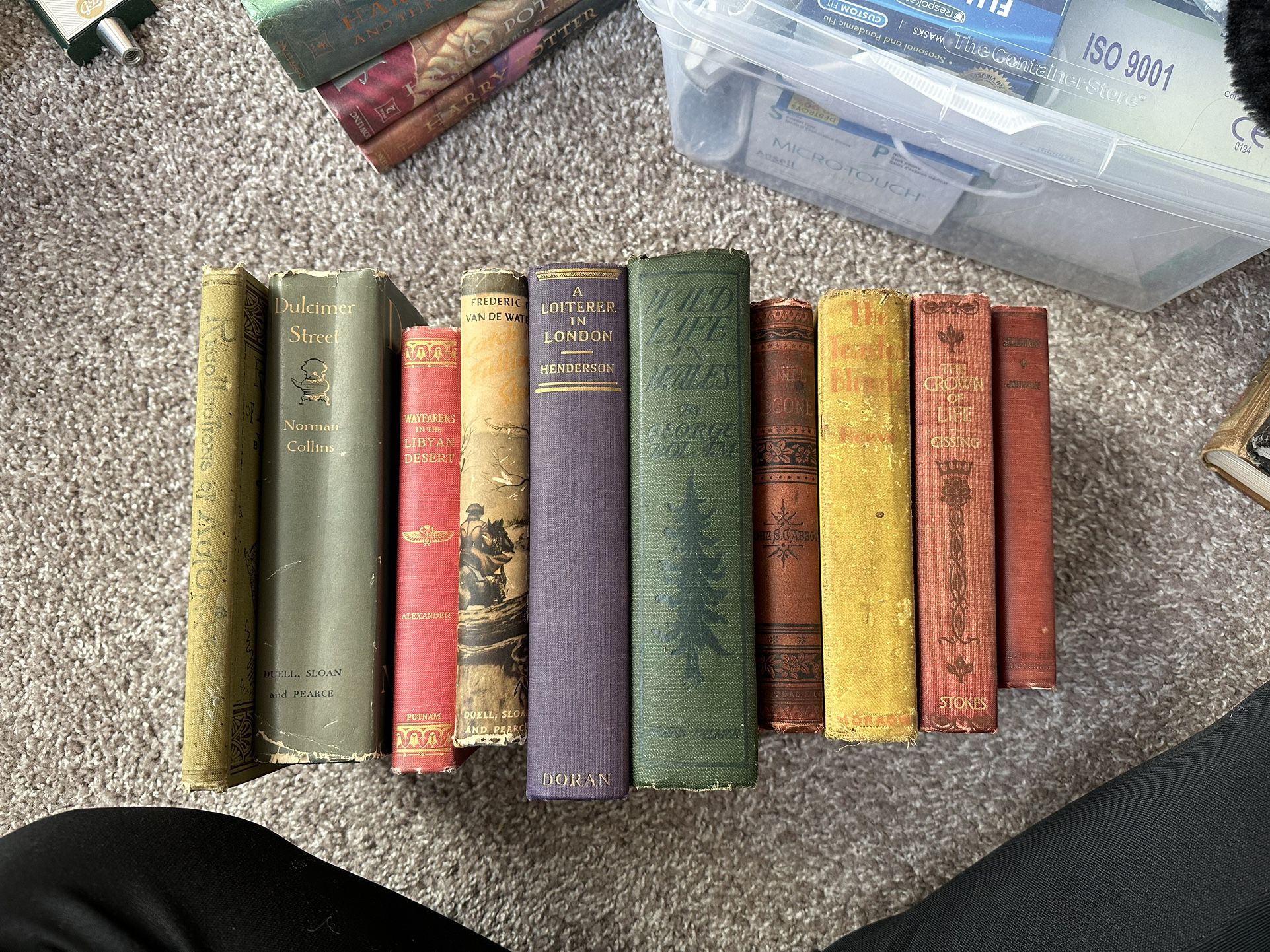 Vintage Antique Books For Shelf / Decor 