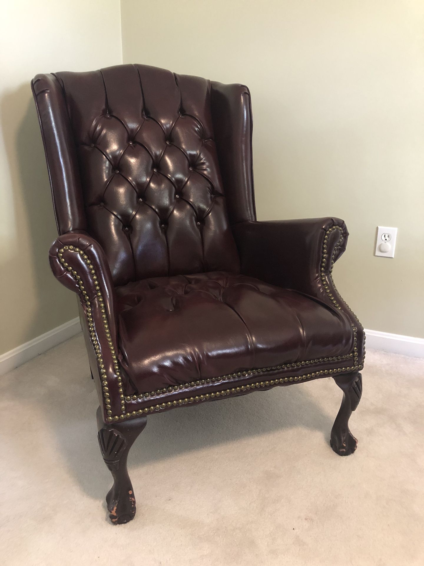 Burgundy Leather Arm Chair 