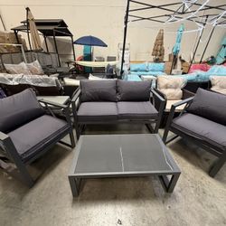 New Assembled  Set Of 4pcs Aluminum Set In Gray