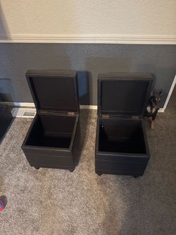 Two leather Ottomans Two leather Ottomans