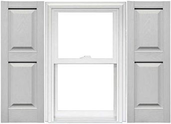 Mid America Raised Panel Vinyl Shutters (1 Pair) - 14.75 x 40, 030 Paintable