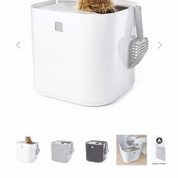Modkat  Compact top-entry litter box designed to reduce litter tracking in tight spaces.