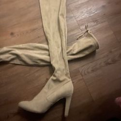 Express Tan Boot Heels 