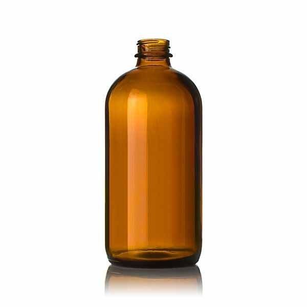 16oz Amber Boston Glass Bottles (12ct)