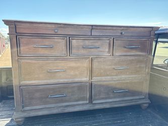 Large Wood Dresser with 9 Drawers