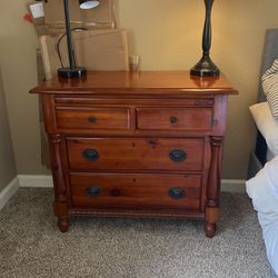 Gorgeous Rustic Wood End Table Night Stand With Desk 