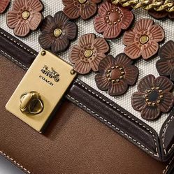Coach Hutton Shoulder bag w/ Tea Rose Details
