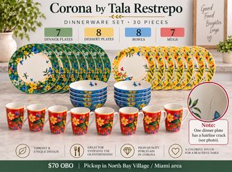 Beautiful & Colorful Corona by Tala Restrepo Dinnerware Set – 30 Pieces