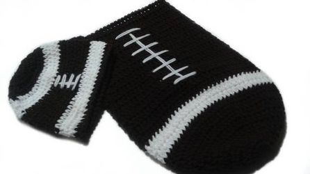 Football Newborn Baby Cocoon and Hat,Photo Prop,Photography,Custom Personalized Crocheted Brown