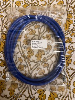 Bicycle blue brake cable housing and wire with two different cable heads
