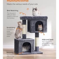 New large cat scratcher cat tree 44lb limit FREE 🎁 with purchase-