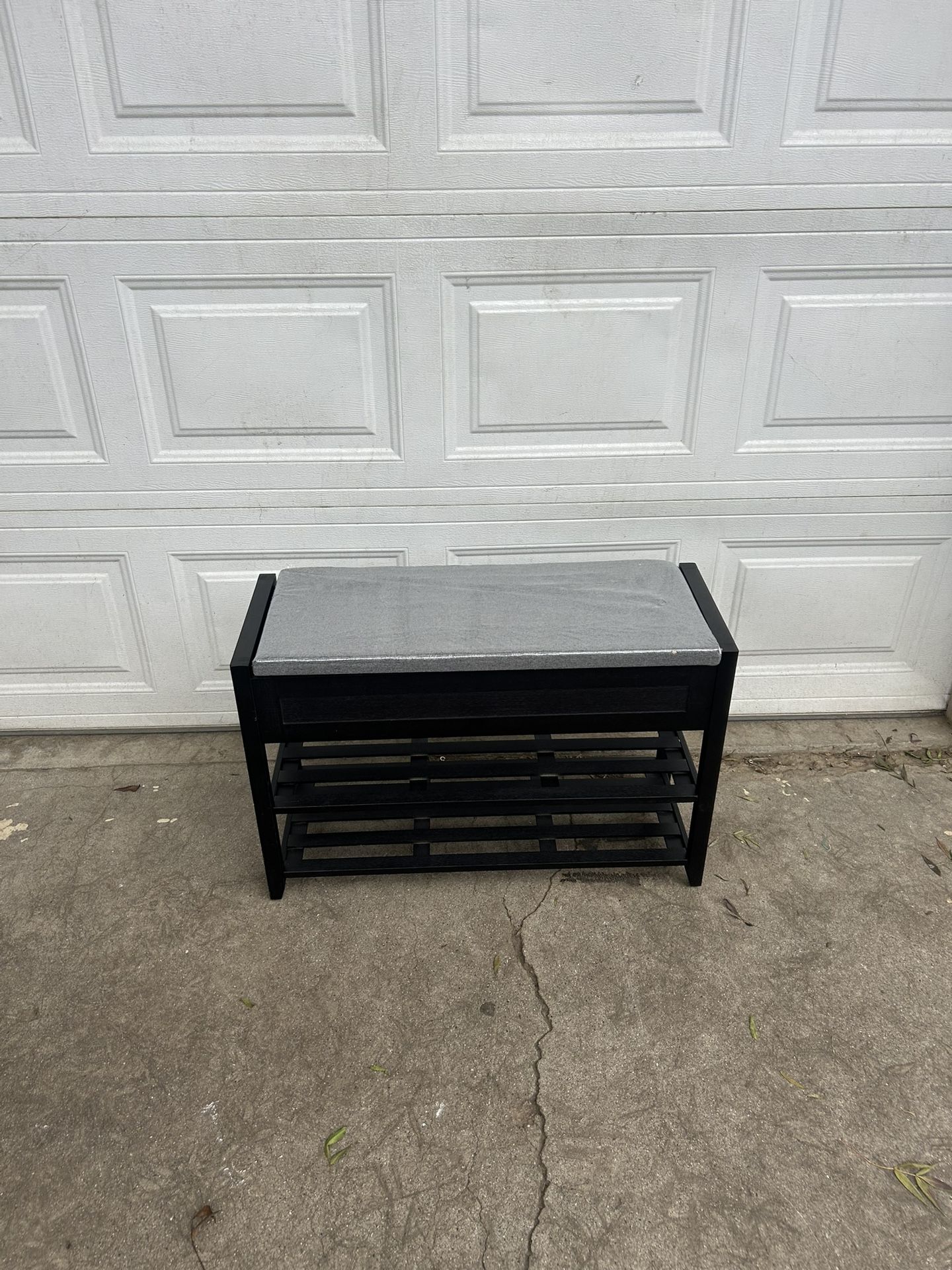 Bamboo shoe rack with storage, 2-tier shoe shelves, for entryway, living room, bedroom, 31.5 inches wide, ink black🔥🔥🔥