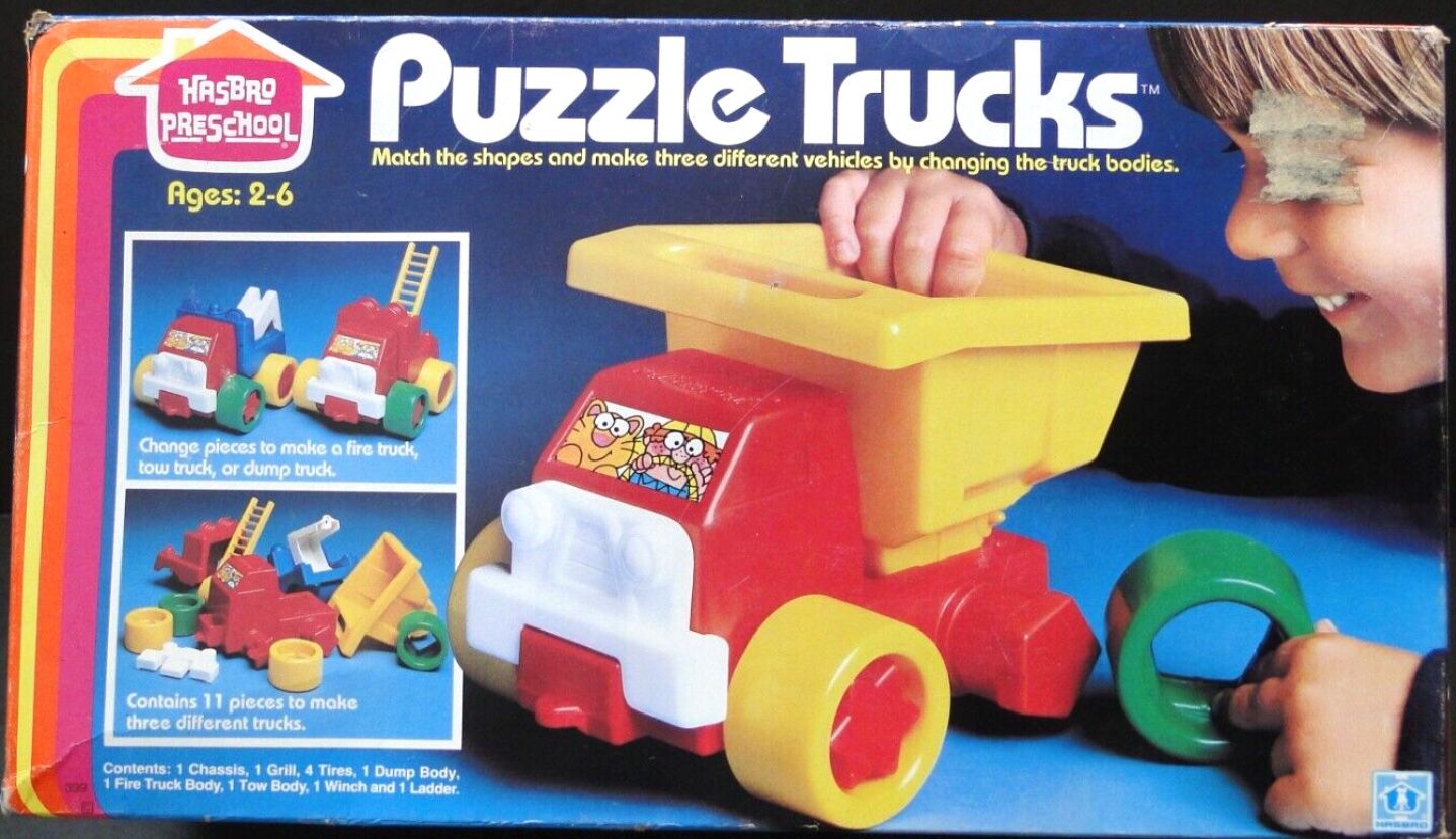 Vintage 1982 Hasbro Preschool Puzzle Trucks $5