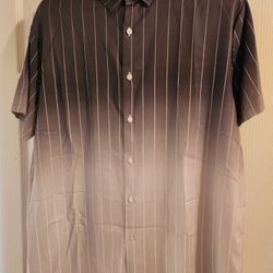 Men's Brand New  Light/Dark Gray Stripped Brand New Shirt (M)
