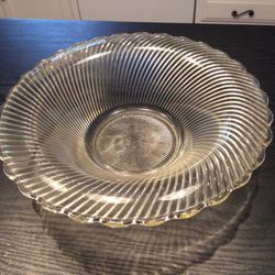 Vintage Crystal Swirl Bowl 