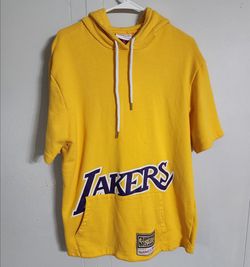Los Angeles Lakers French Terry Short Sleeve Pullover Hoodie by Mitchell & Ness.