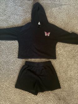 Black Butterfly 2 Piece Hoodie XS No Boundaries