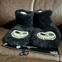 Jack Skellington Fuzzy Bootie Slipper Socks 