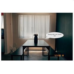 Dining Table With 2 Benches 