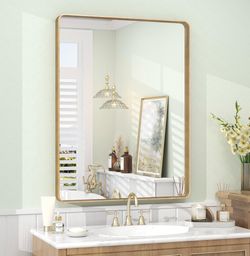 Modern Mirror Gold Frame 24”x32” New