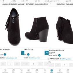 Carlos Santana black booties, size 9M