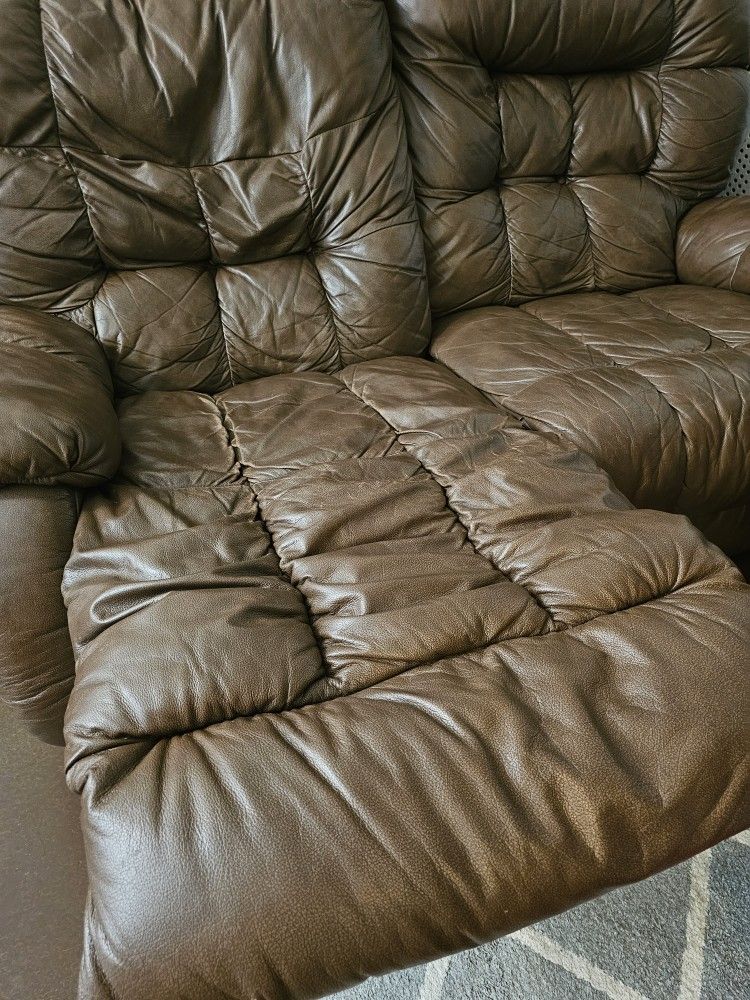 Genuine Leather Reclining Couch