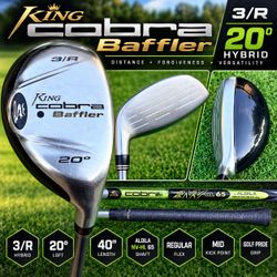 King Cobra Baffler 3/R 20Β° Hybrid Golf Club | RH | Aldila NV-HL 65 Regular Flex